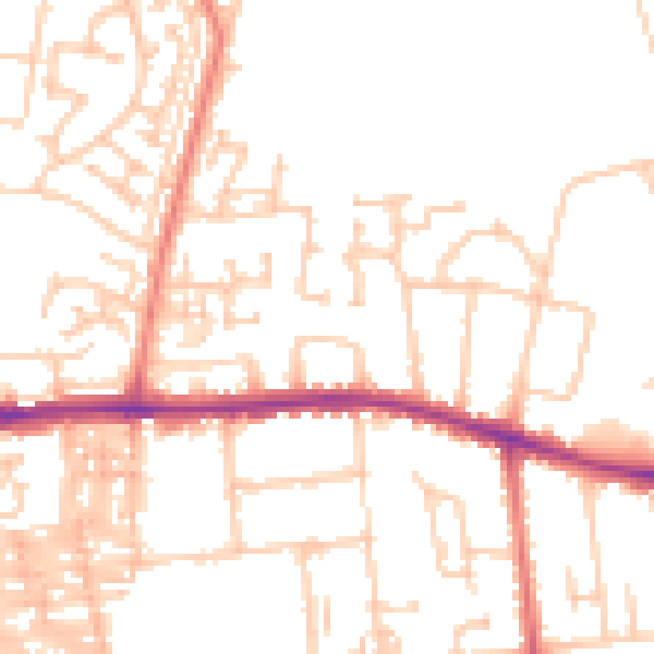 Daytime road noise heatmap for DL1 1EU