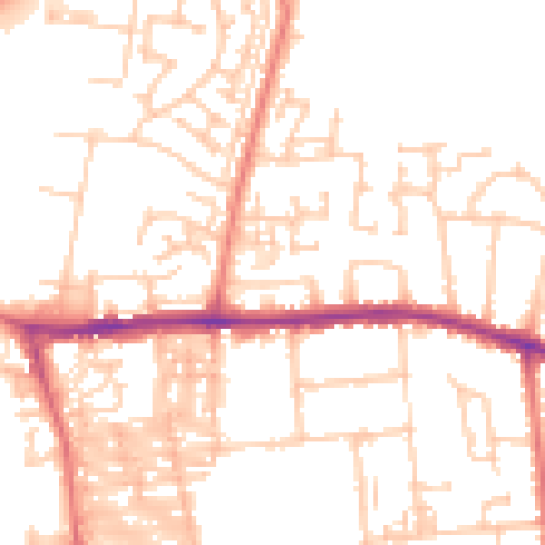 Daytime road noise heatmap for DL1 1EZ