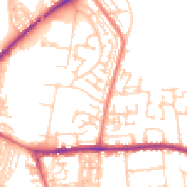 Daytime road noise heatmap for DL1 1HG