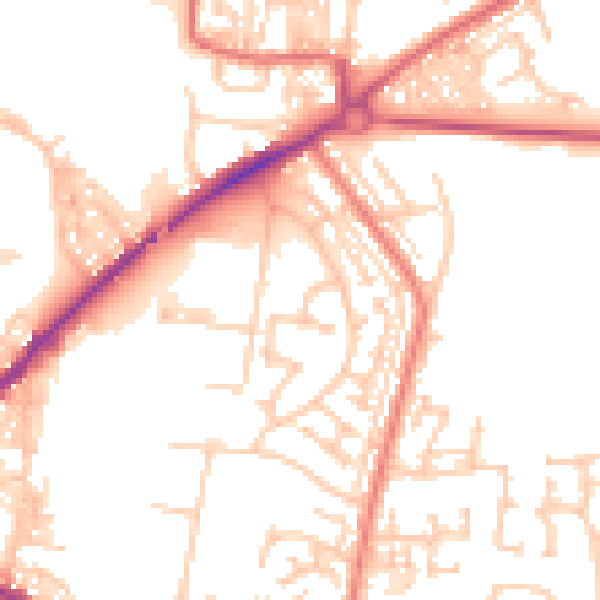 Daytime road noise heatmap for DL1 1HQ