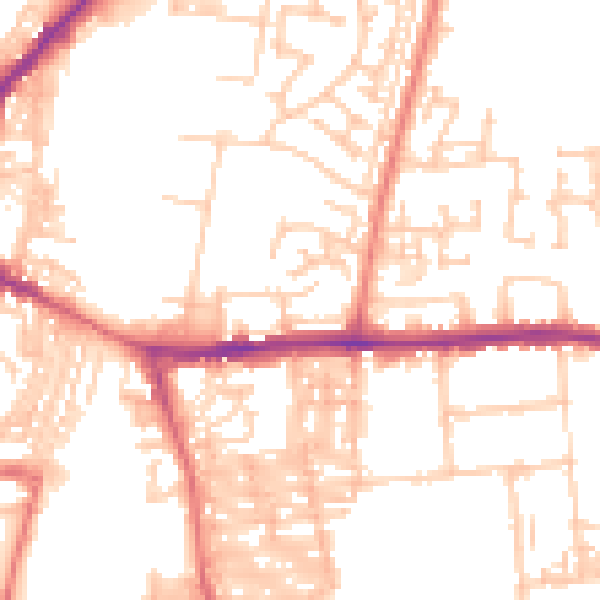 Daytime road noise heatmap for DL1 1HS