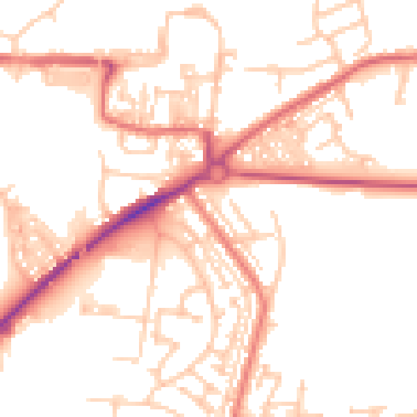 Daytime road noise heatmap for DL1 1JL