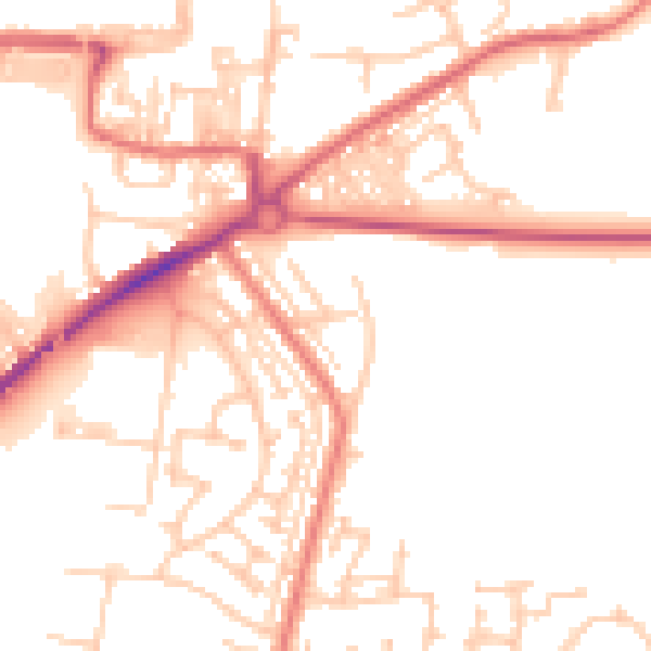 Daytime road noise heatmap for DL1 1JQ