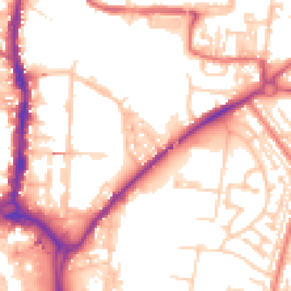 Daytime road noise heatmap for DL1 1JX