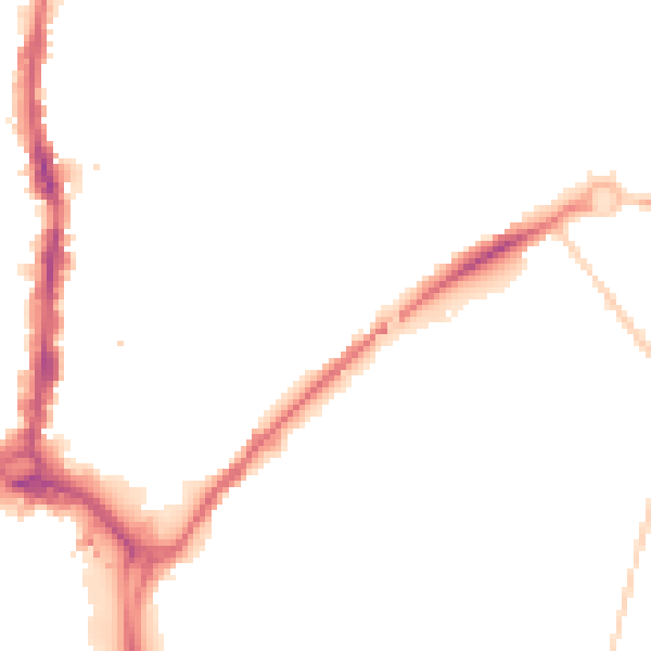 Night-time road noise heatmap for DL1 1JX