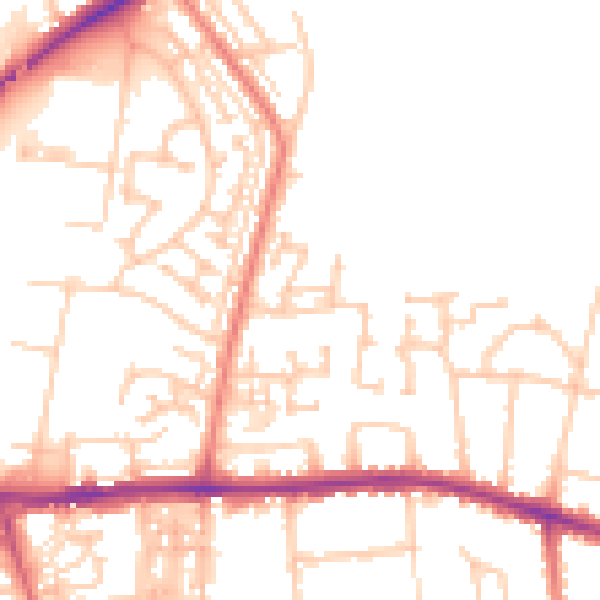 Daytime road noise heatmap for DL1 1LJ