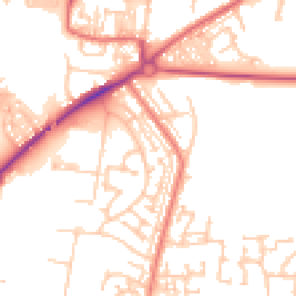 Daytime road noise heatmap for DL1 1LR