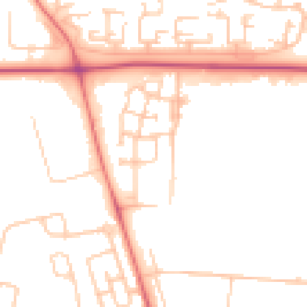 Daytime road noise heatmap for DL1 1NA