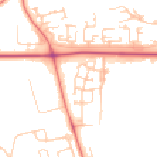 Daytime road noise heatmap for DL1 1NQ