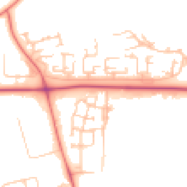 Daytime road noise heatmap for DL1 1NZ
