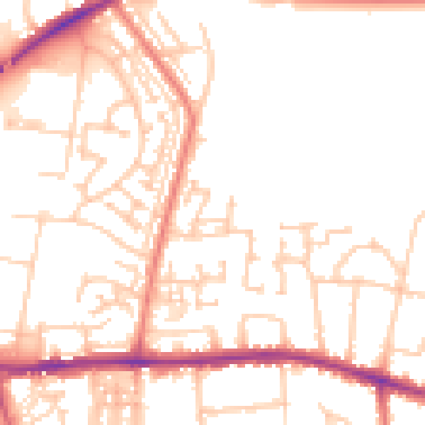 Daytime road noise heatmap for DL1 1PF