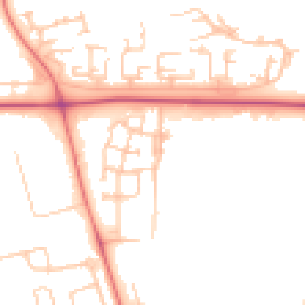 Daytime road noise heatmap for DL1 1QA