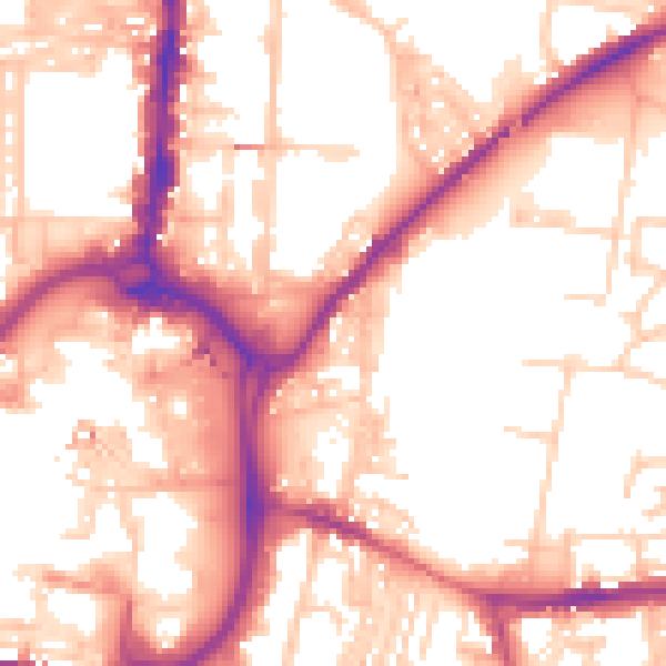 Daytime road noise heatmap for DL1 1SY