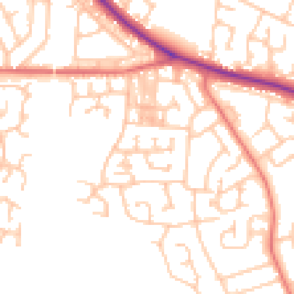 Daytime road noise heatmap for DL1 2FD