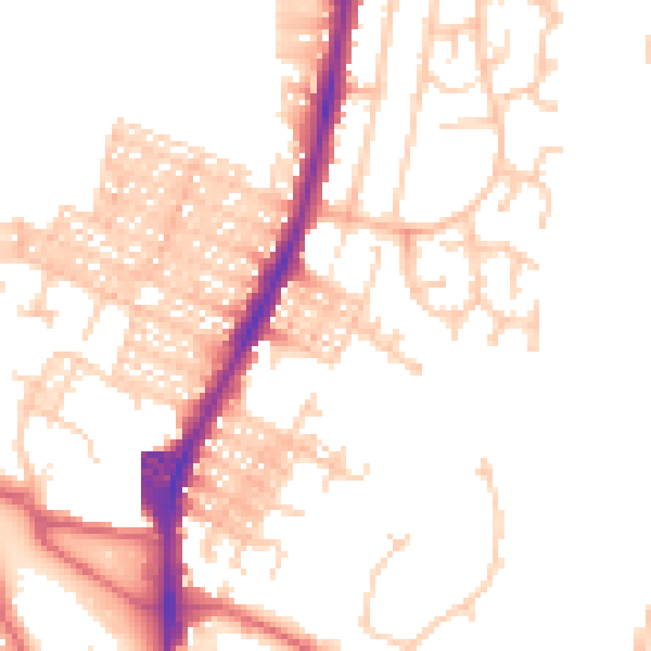Daytime road noise heatmap for DL1 2HB