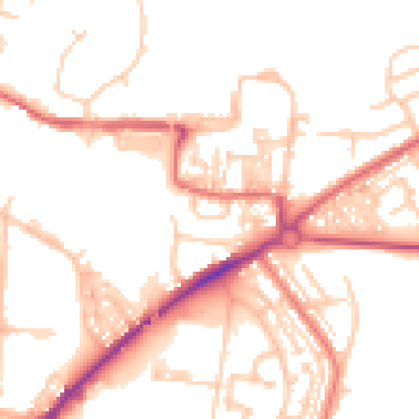 Daytime road noise heatmap for DL1 2HL