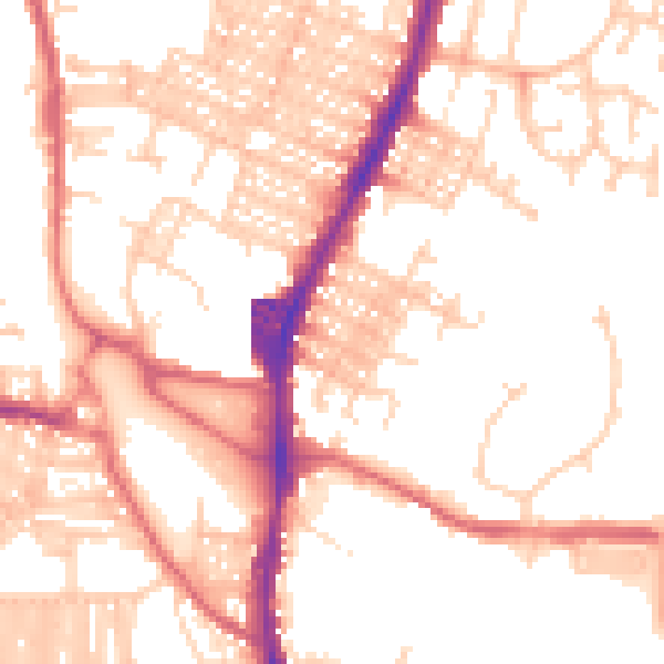 Daytime road noise heatmap for DL1 2HY