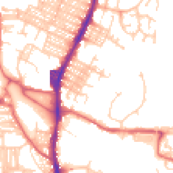 Daytime road noise heatmap for DL1 2JD