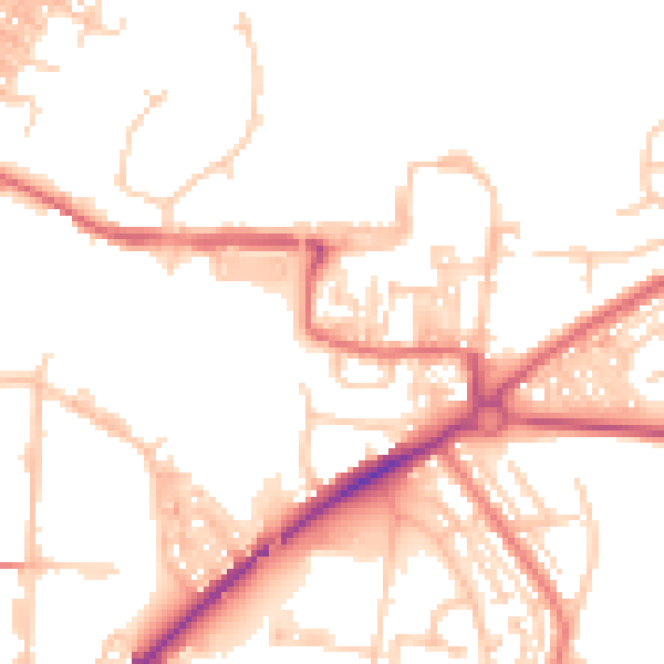 Daytime road noise heatmap for DL1 2NR