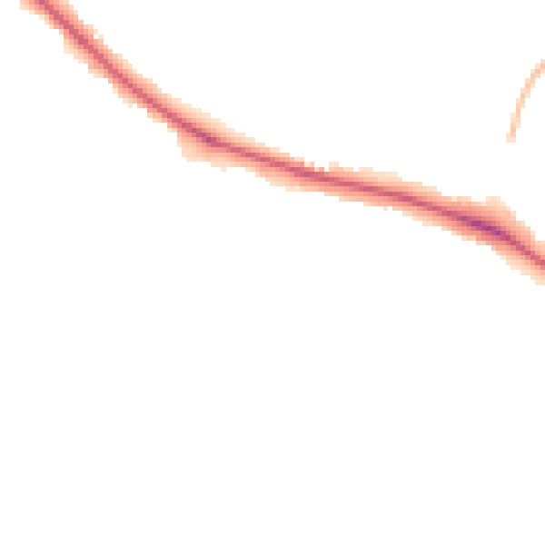 Night-time road noise heatmap for DL1 2QN