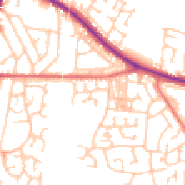 Daytime road noise heatmap for DL1 2RE