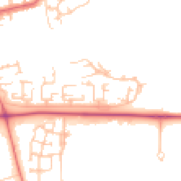 Daytime road noise heatmap for DL1 2SZ