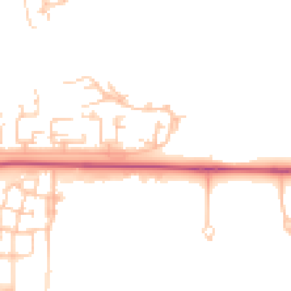 Daytime road noise heatmap for DL1 2TD