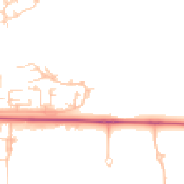 Daytime road noise heatmap for DL1 2TF