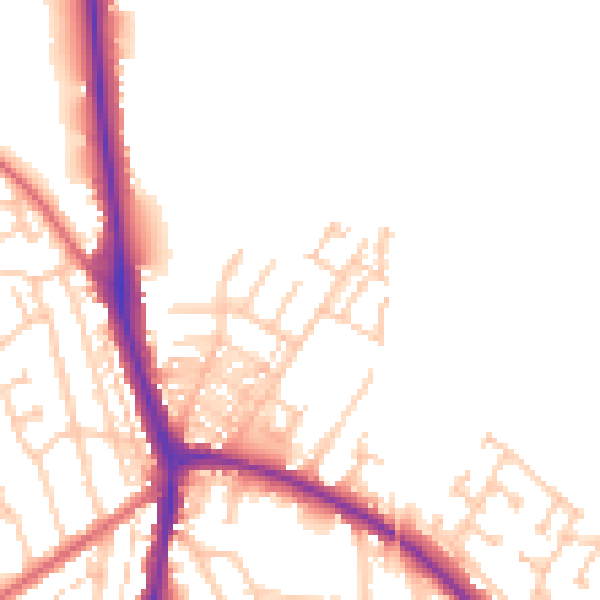 Daytime road noise heatmap for DL1 3AR