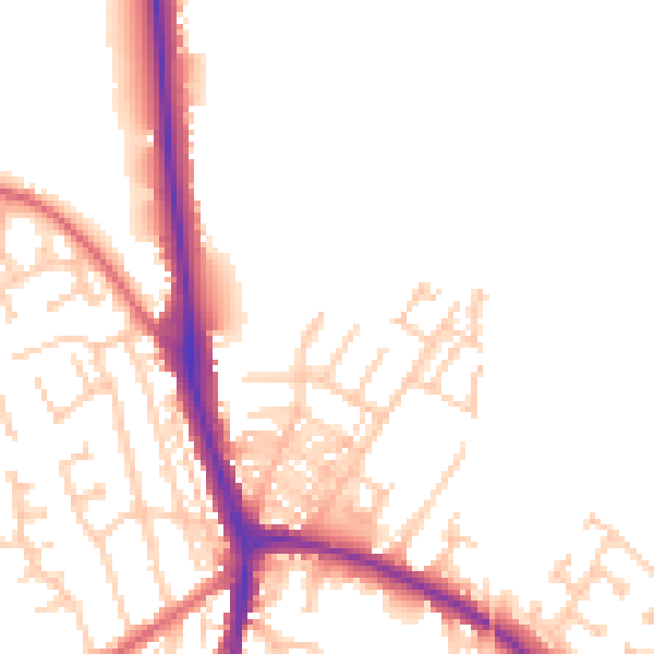 Daytime road noise heatmap for DL1 3AX
