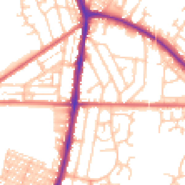 Daytime road noise heatmap for DL1 3DB