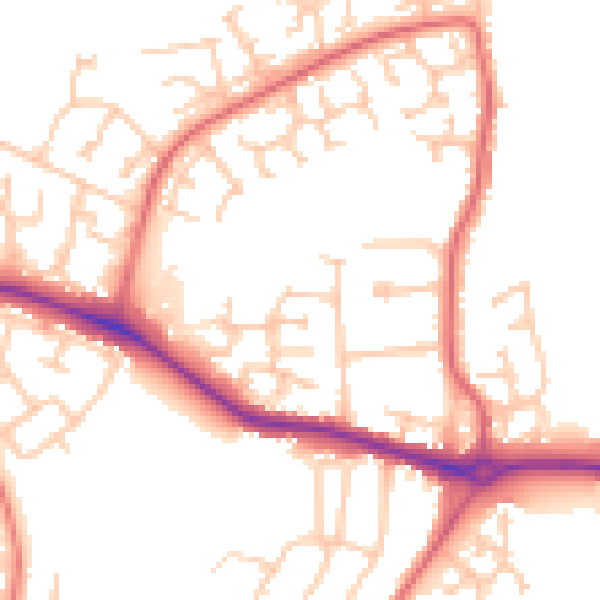 Daytime road noise heatmap for DL1 3HT