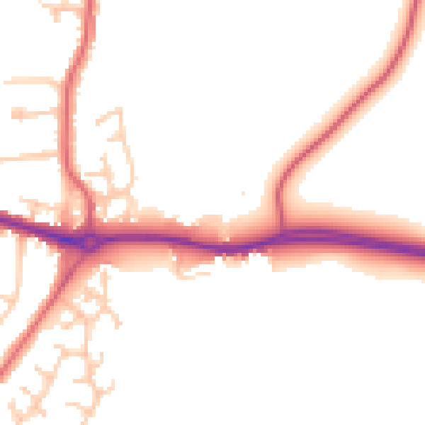 Daytime road noise heatmap for DL1 3JL