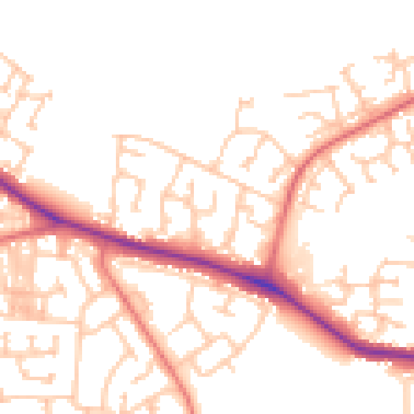 Daytime road noise heatmap for DL1 3PG