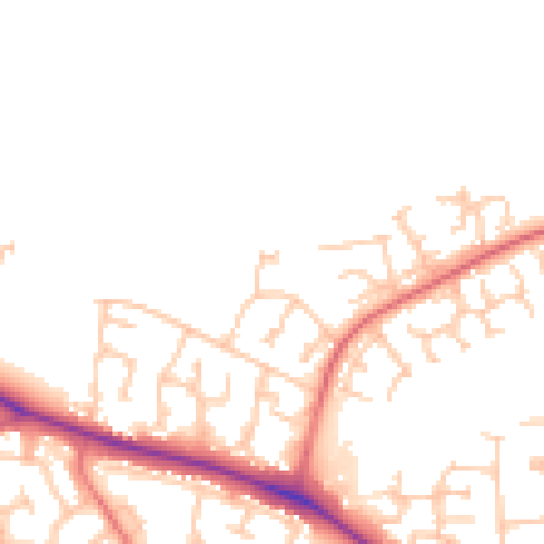 Daytime road noise heatmap for DL1 3PS