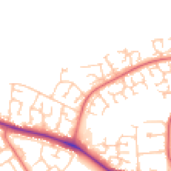 Daytime road noise heatmap for DL1 3PX