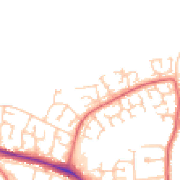 Daytime road noise heatmap for DL1 3QB