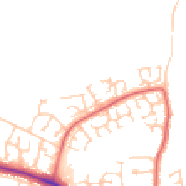 Daytime road noise heatmap for DL1 3QY