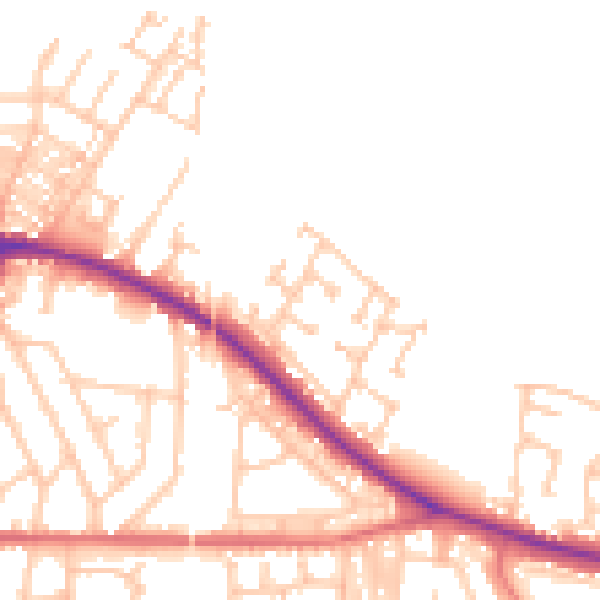 Daytime road noise heatmap for DL1 3TD