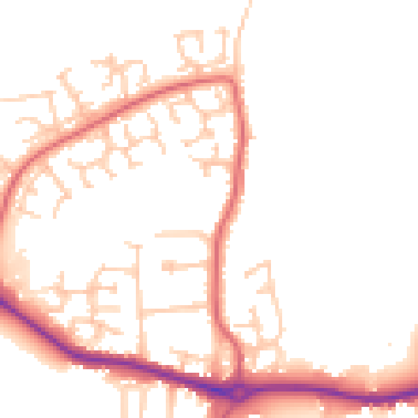 Daytime road noise heatmap for DL1 3TQ