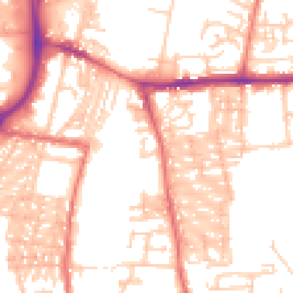 Daytime road noise heatmap for DL1 4AJ