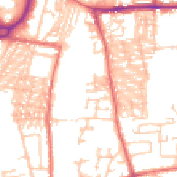 Daytime road noise heatmap for DL1 4AL