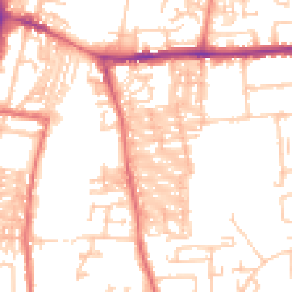 Daytime road noise heatmap for DL1 4AN