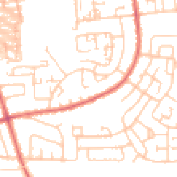 Daytime road noise heatmap for DL1 4EA