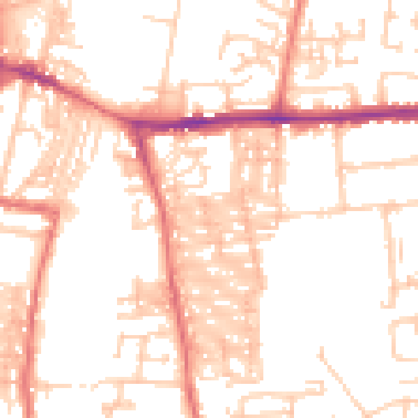Daytime road noise heatmap for DL1 4EN