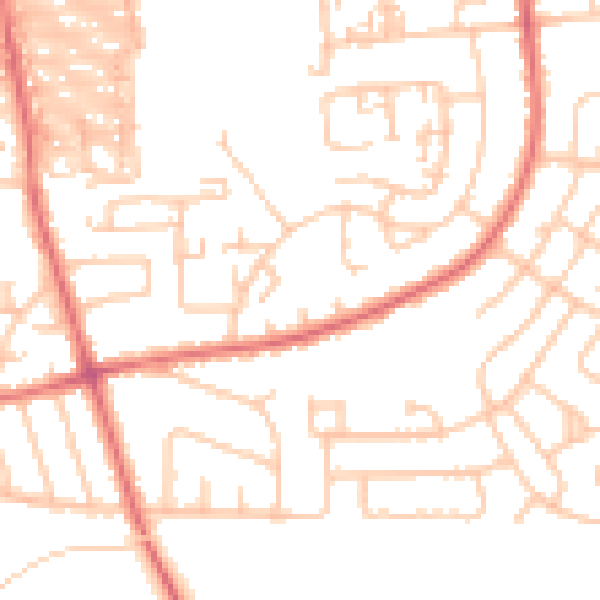 Daytime road noise heatmap for DL1 4HN
