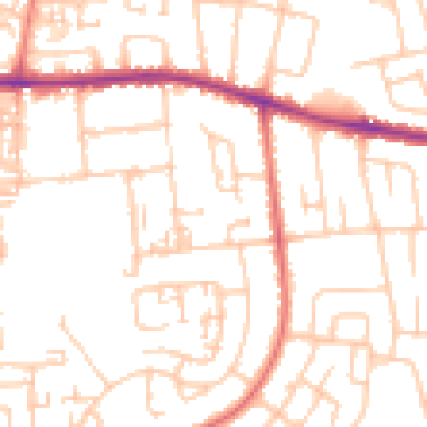 Daytime road noise heatmap for DL1 4JL