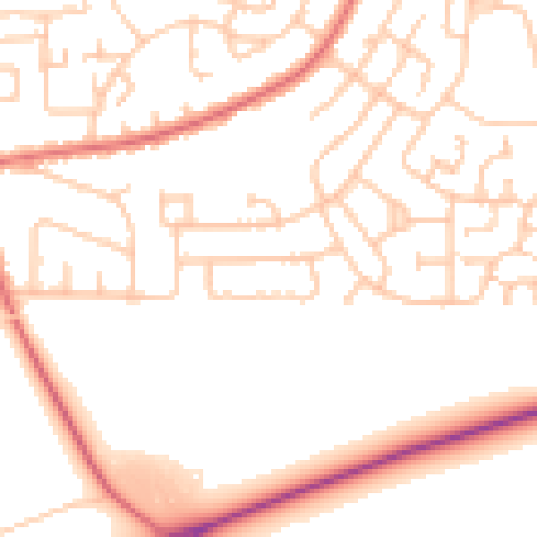 Daytime road noise heatmap for DL1 4LP