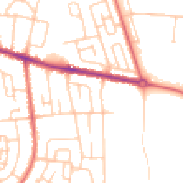 Daytime road noise heatmap for DL1 4NR