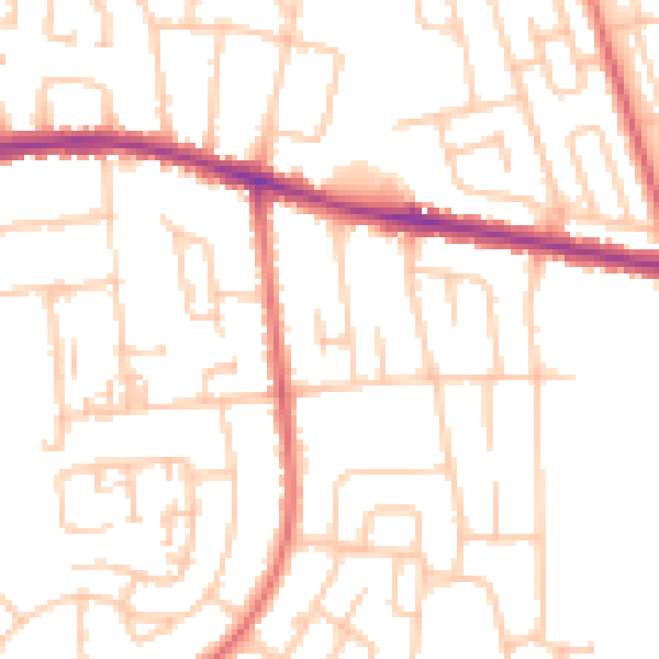 Daytime road noise heatmap for DL1 4PD